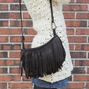 Women Europen Pu Leather Tassel Handbag Shoulder..