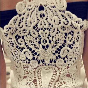 Sexy Crochet Back Carved Flowers Vest Camisole..