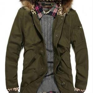 Men Winter Hoodie Leopard Cotton Woolen Jacket..