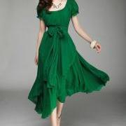 Women Irregular Long Maxi Chiffon Dress