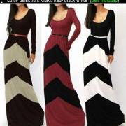 Women Long Sleeve Sexy Party Regular Geometric Stripe Evening Long Maxi Dress