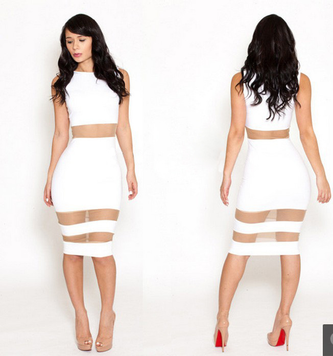 Sexy Party Nightclubs Bodycon Package Hip Gauze Patchwork Stunning Formal Dress Bandage Dress