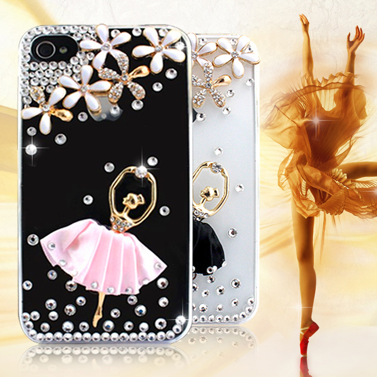 Black Skirt Ballet Girl Post Drill Transparent Phone Case Iphone Case For Iphone 5 Iphone 5s 3 Color Skirt
